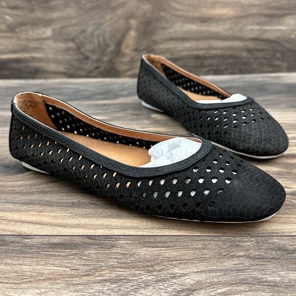 NWOB Gentle Souls by Kenneth Cole Eugene Woven Travel Ballet Flats 7.5M Leather - Picture 4 of 11